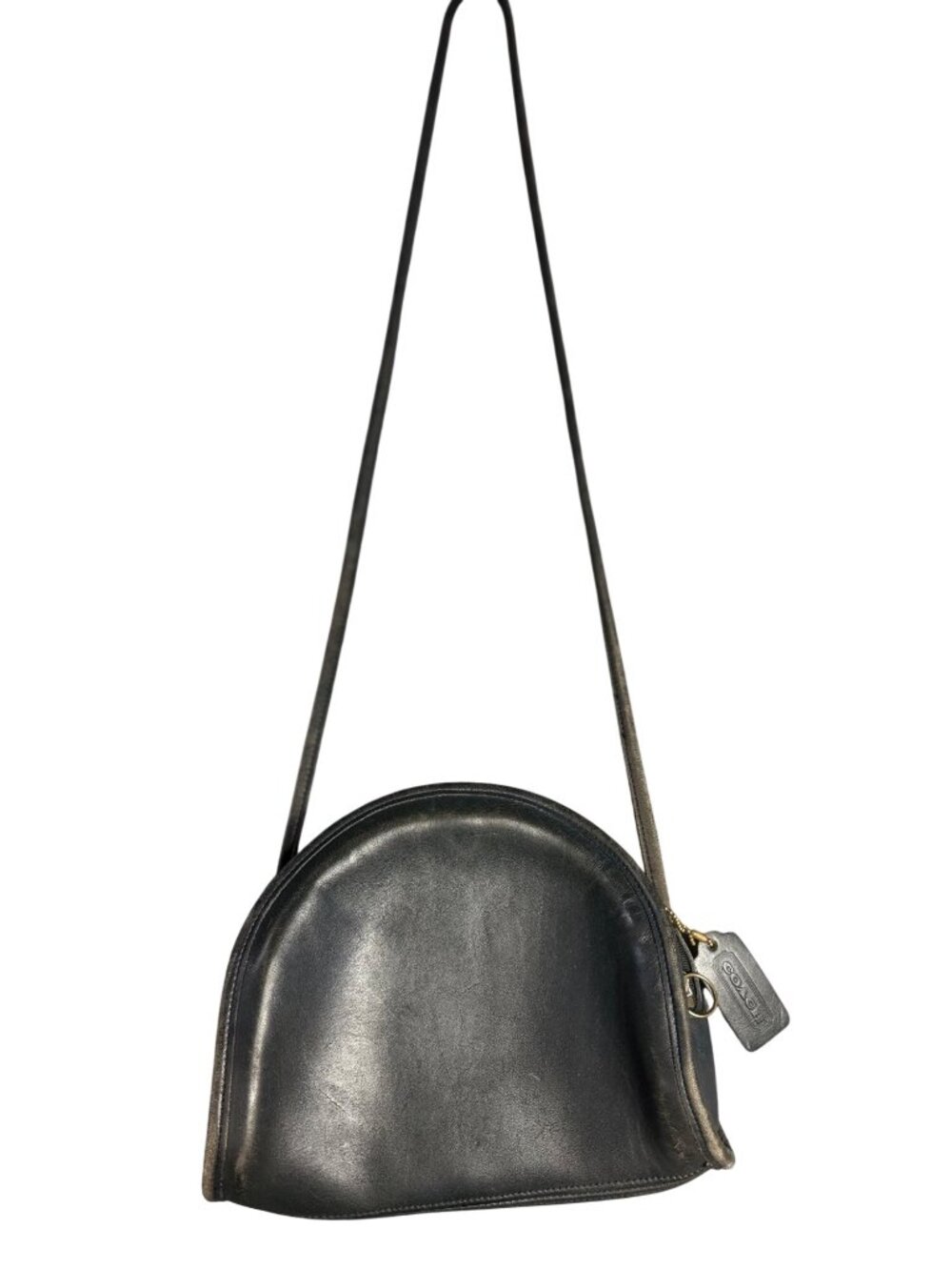 Vintage Coach Kimball Black Shoulder Crossbody Taco Moon Half Circle Bag